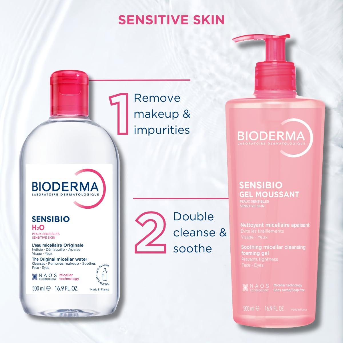 imageBioderma Sensibio H2O Micellar Water Makeup Remover Cleanser Face Cleanser for Sensitive Skin34 Fl Oz Pack of 1
