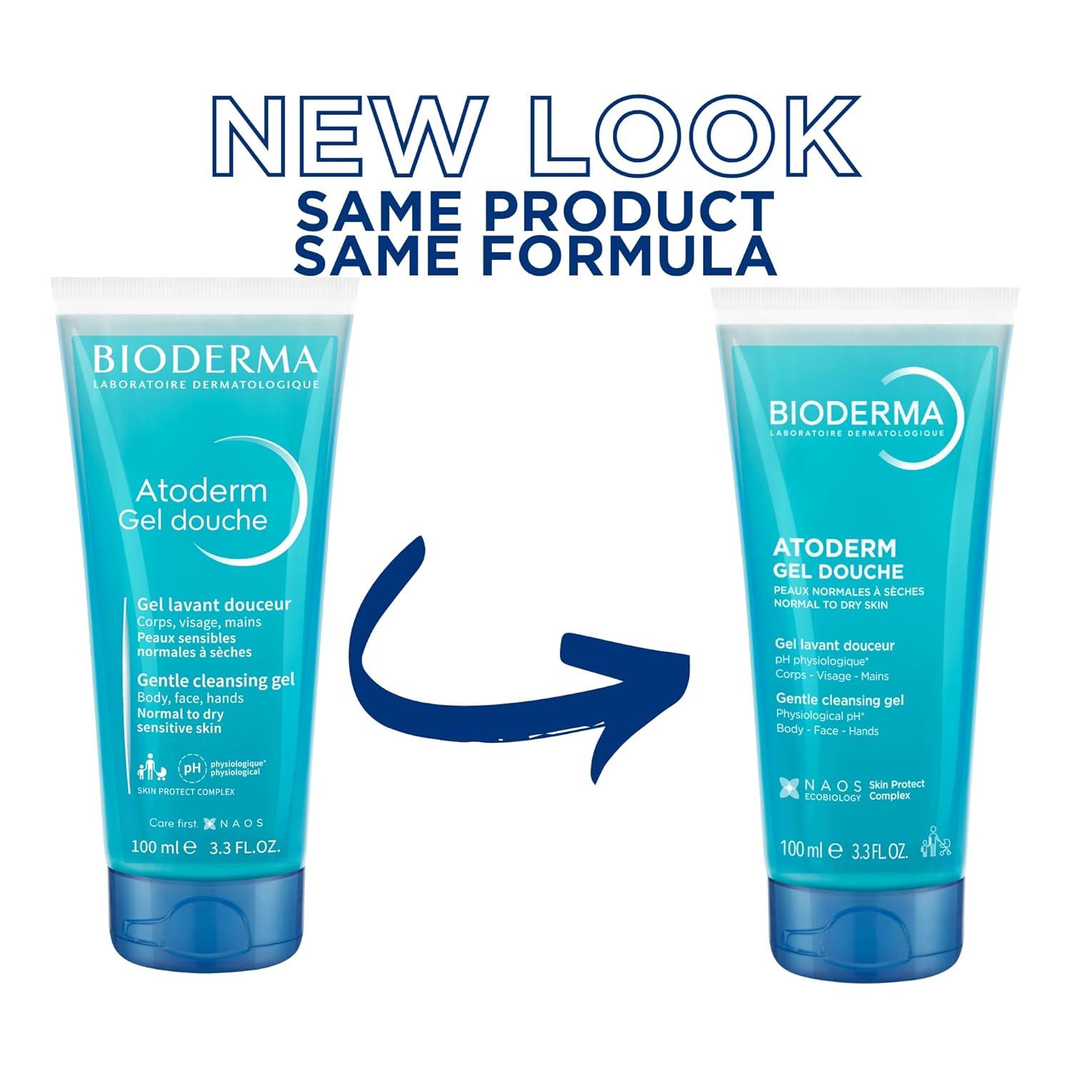 imageBioderma Atoderm Hydrating Shower Gel Moisturizing Face and Body Cleanser Body Wash for Normal to Dry Sensitive Skin333 Fl Oz Pack of 1