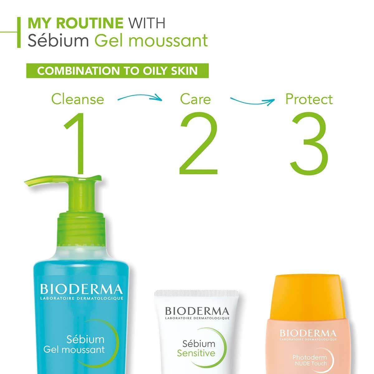 imageBioderma Face Cleanser Sbium Makeup Removing Cleanser Skin Purifying Face Wash for Combination to Oily Skin167 Fl Oz Pack of 2