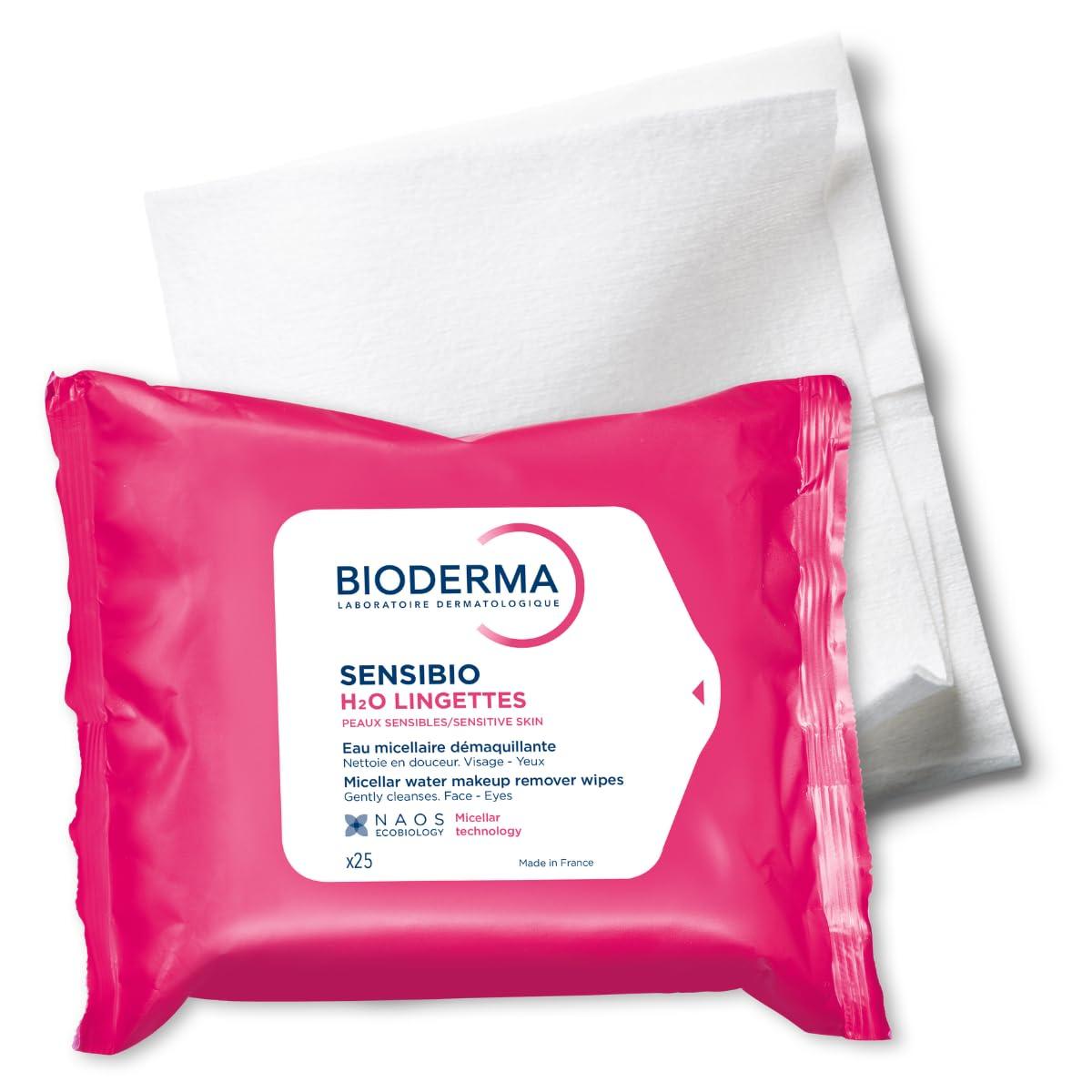 imageBioderma Sensibio H2O Wipes Cleansing and Makeup Removing Skin Soothing for Sensitive Skin 25 WipesUnscented
