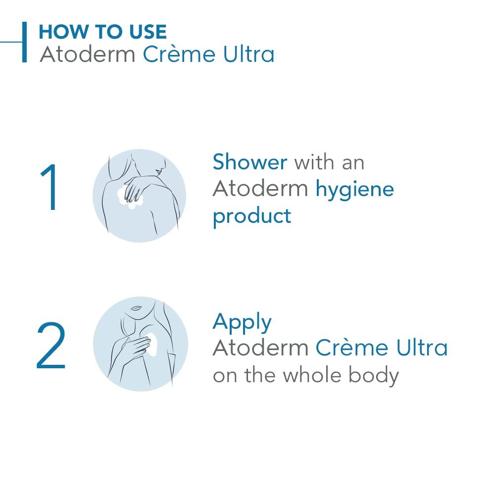 imageBioderma Atoderm Cream Ultra Hydrating Body Moisturizer for Normal to Dry Sensitive Skin169 Fl Oz Pack of 4
