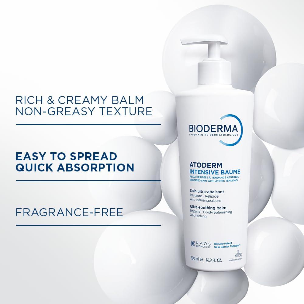 imageBioderma Atoderm Intensive Balm Hydrating Balm for Dry to Atopic Sensitive Skin Face amp Body Moisturizer with Ultra Soothing AntiItching Formula FragranceFree NonGreasy amp NonSticky for Family167 Fl Oz Pack of 1