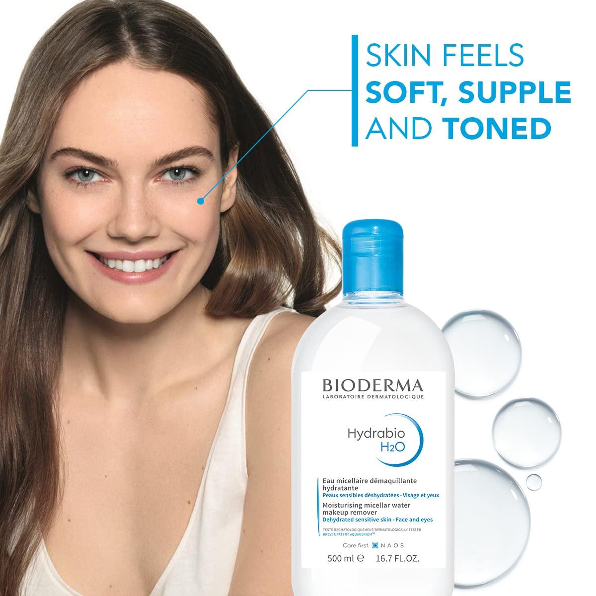 imageBioderma Hydrabio DUO H2O Micellar Water Cleansing and MakeUp Removing for Dehydrated Sensitive Skin 334 Fl Oz