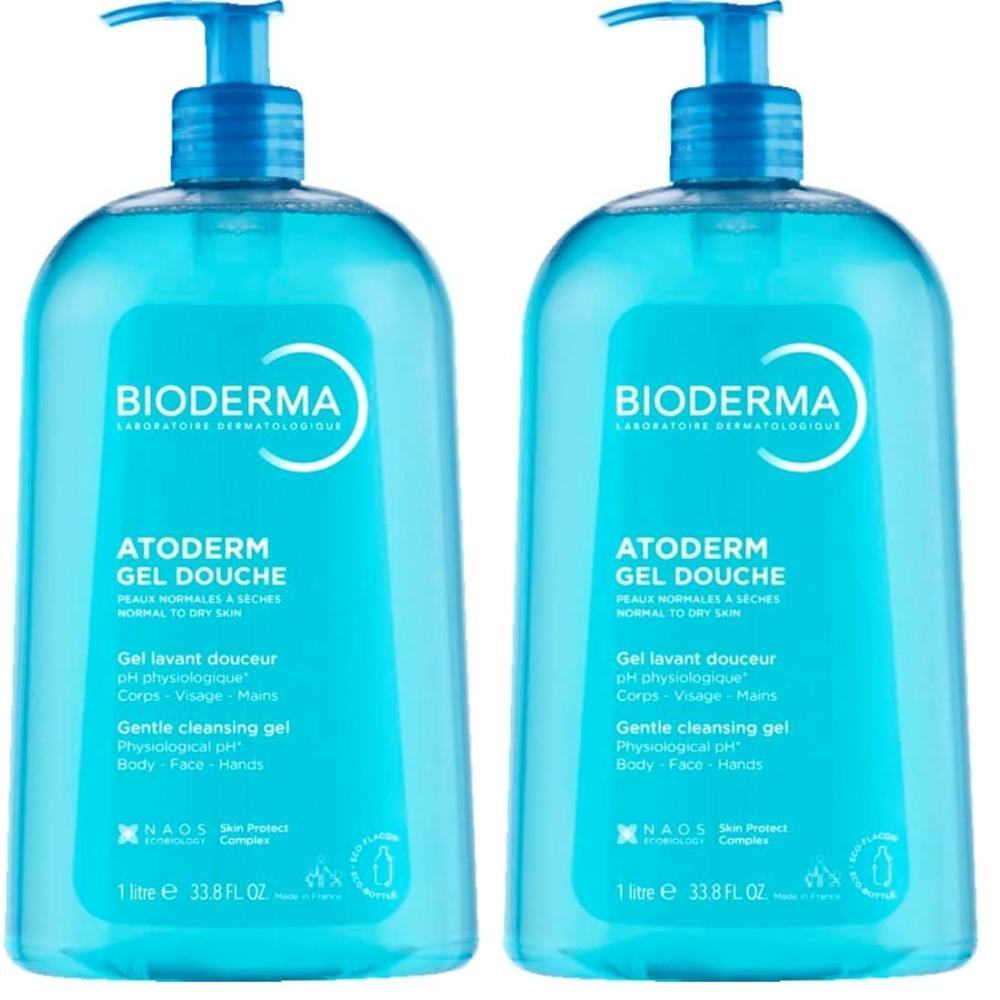imageBioderma Atoderm Hydrating Shower Gel Moisturizing Face and Body Cleanser Body Wash for Normal to Dry Sensitive Skin338 Fl Oz Pack of 2