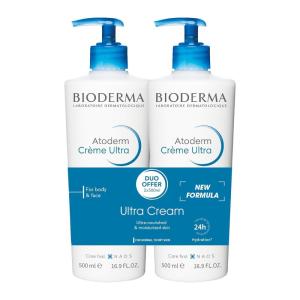 Bioderma Atoderm Cream Ultra, Hydrating Body Moisturizer for Normal to Dry Sensitive Skin(16.9 Fl Oz (Pack of 2))
