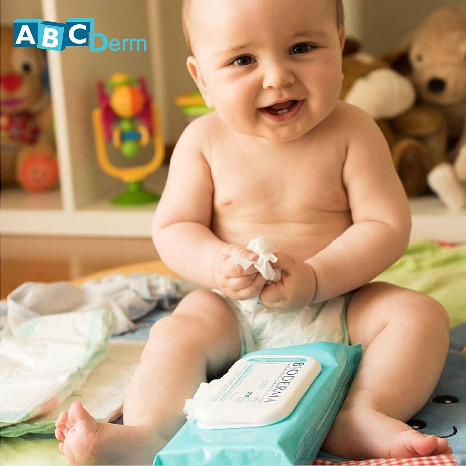 imageBioderma ABCDerm H20 Baby Cleansing Wipes Biodegradable Body Wipes for Newborn and Children