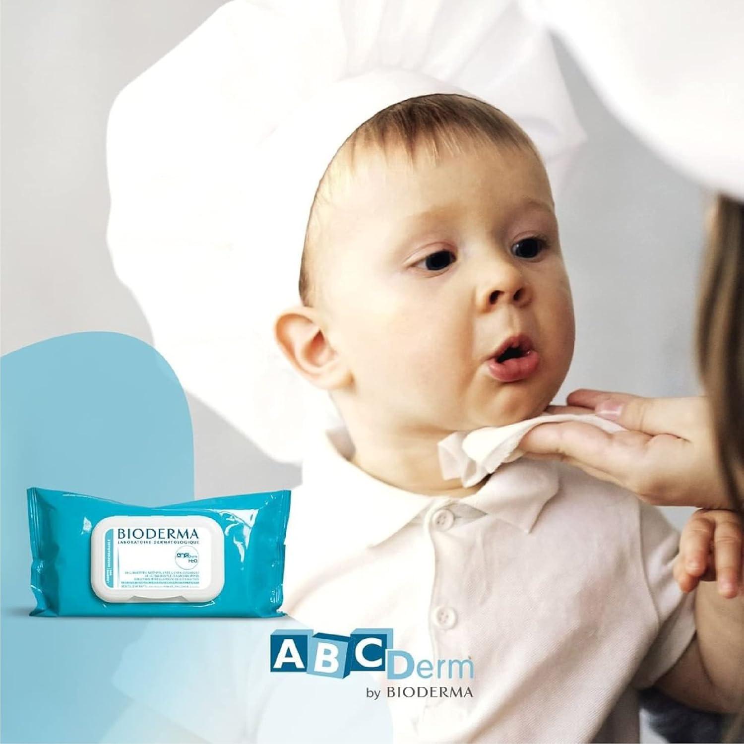 imageBioderma ABCDerm H20 Baby Cleansing Wipes Biodegradable Body Wipes for Newborn and Children